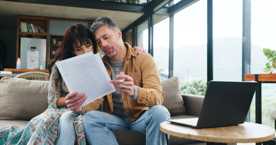 couple reviewing documents
