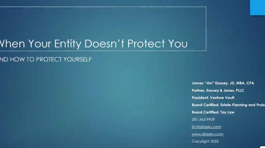 When Your Entity Doesn't Protect You